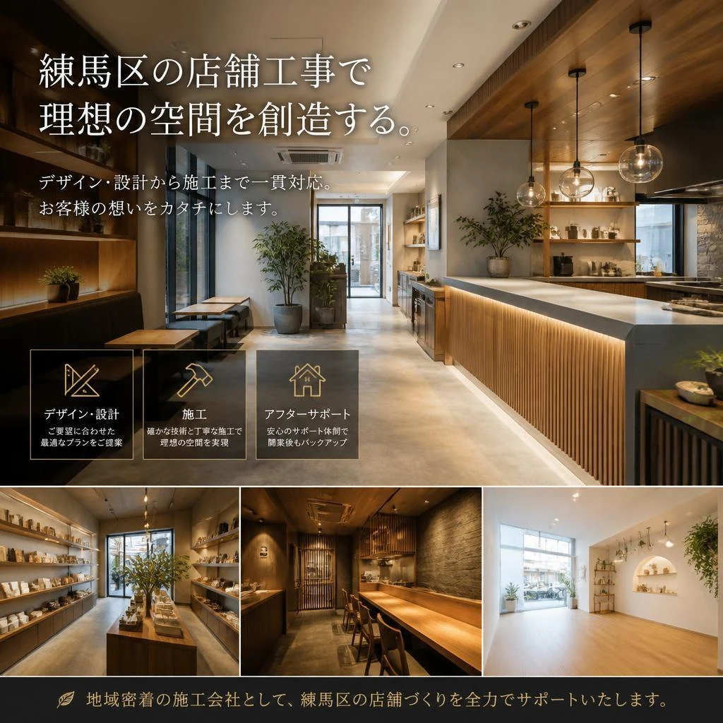 練馬区の店舗工事で理想の空間を創造する。