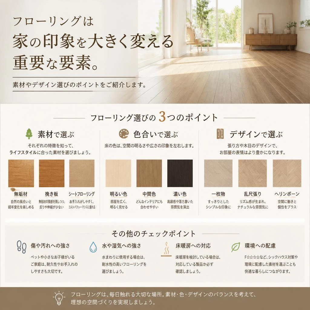 フローリングの選び方 - 家族の快適さを考慮して