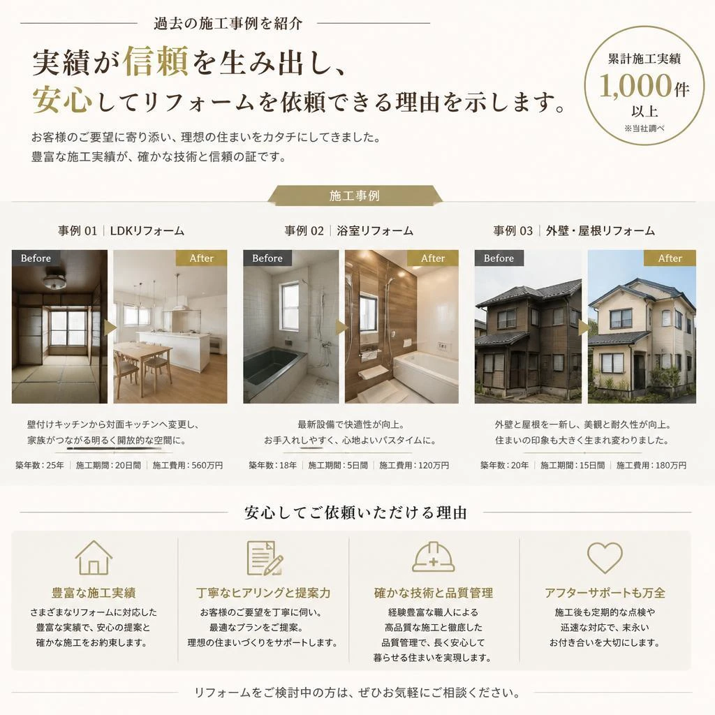 実績紹介 - 施工事例を通じて信頼を