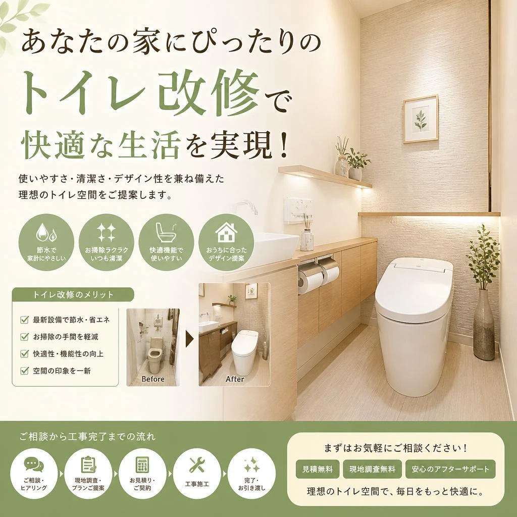 あなたの家にぴったりのトイレ改修で快適な生活を実現！