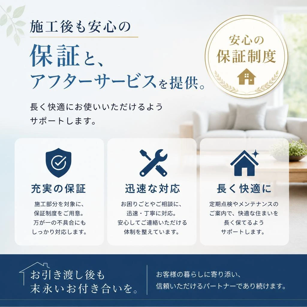 施工保証とアフターサービス