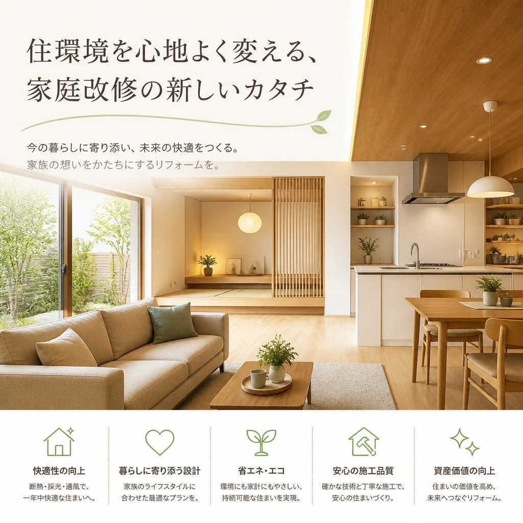 住環境を心地よく変える、家庭改修の新しいカタチ