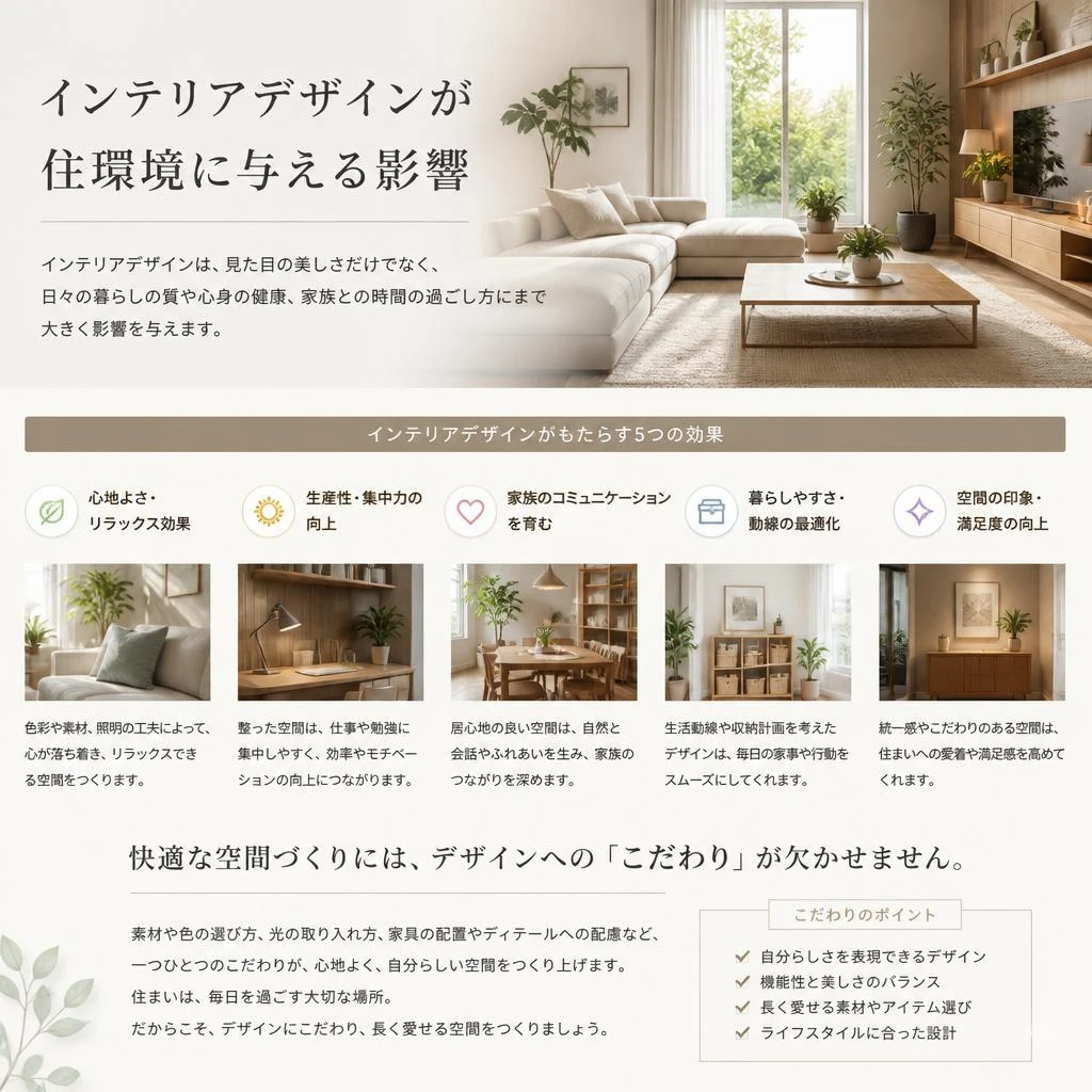 5. インテリアデザインと住環境の関連性