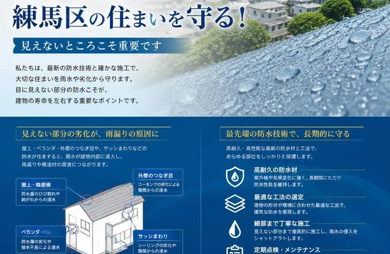 最先端の防水技術で練馬区の住まいを守る！見えないところこそ重要です