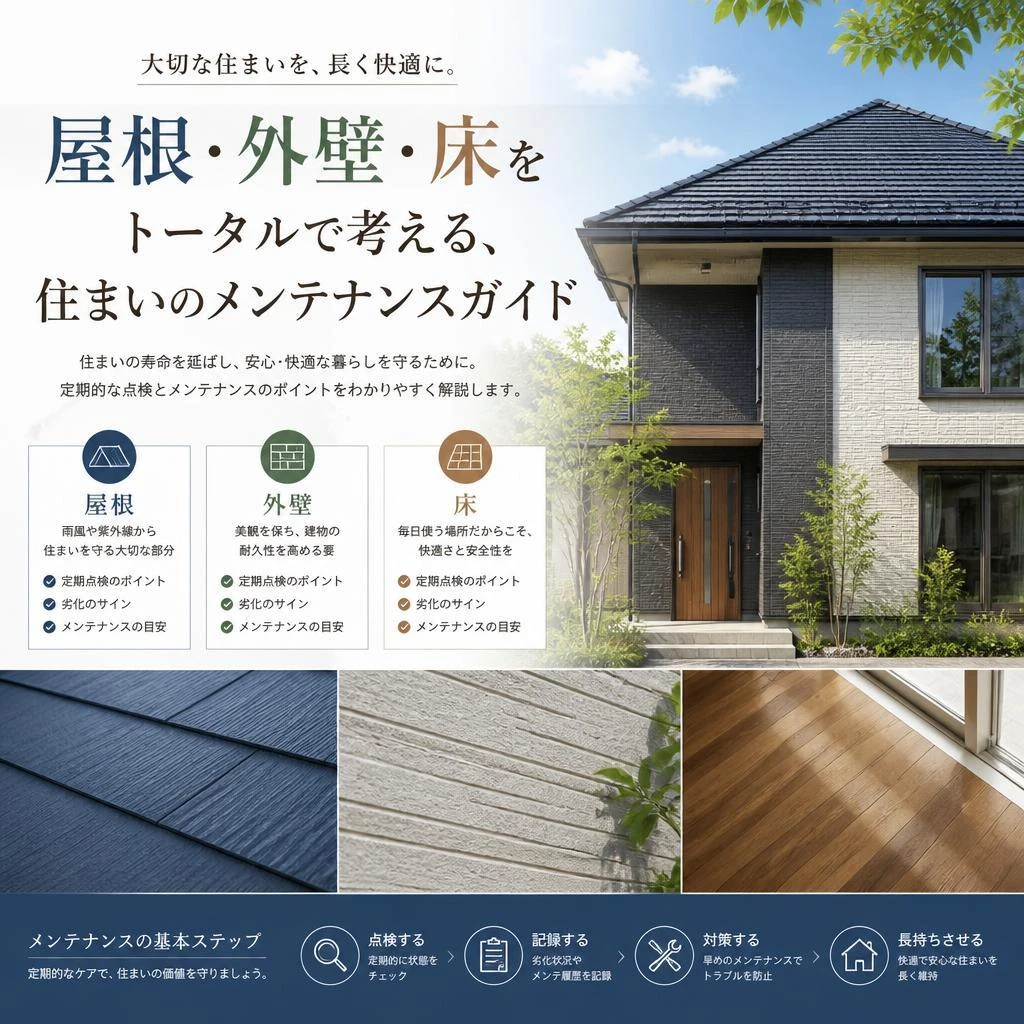 屋根・外壁・床をトータルで考える、住まいのメンテナンスガイド