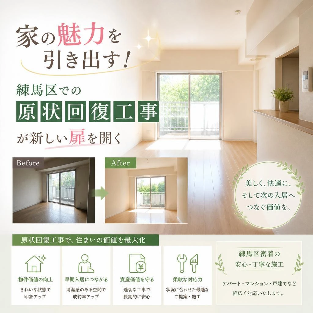 家の魅力を引き出す！練馬区での原状回復工事が新しい扉を開く