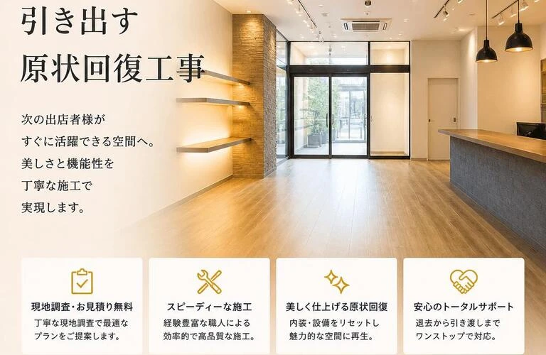 店舗の魅力を引き出す原状回復工事