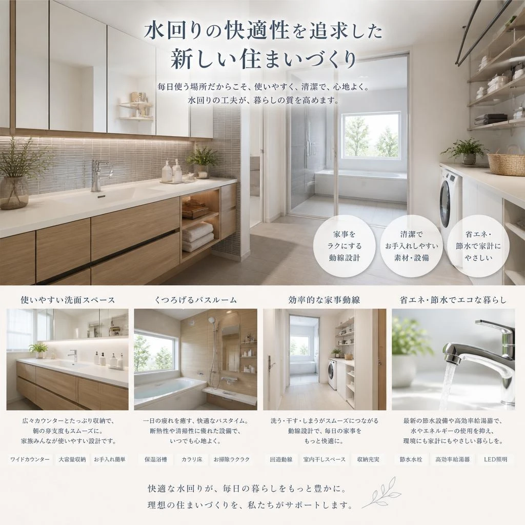 水回りの快適性を追求した新しい住まいづくり