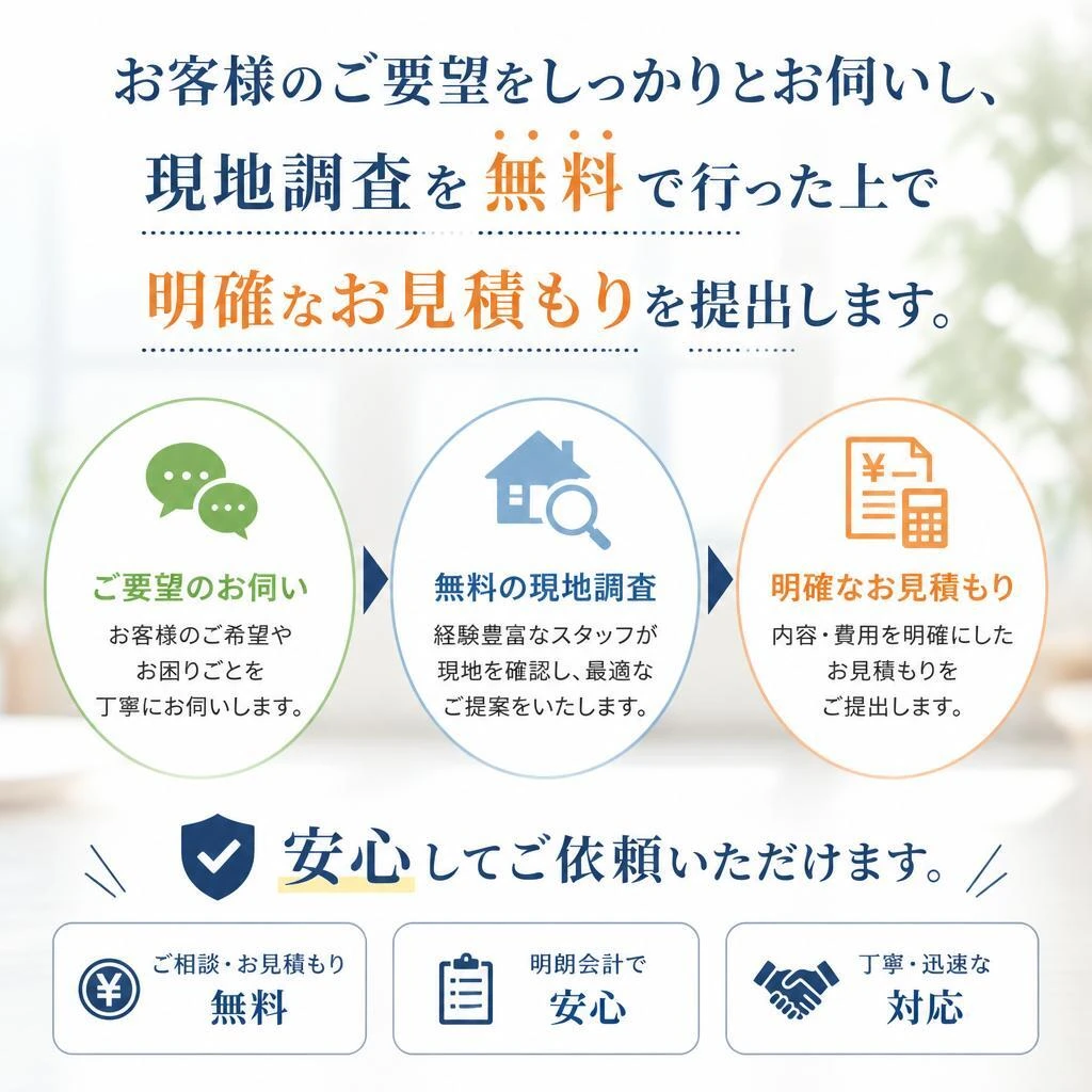 無料現地調査・見積もり