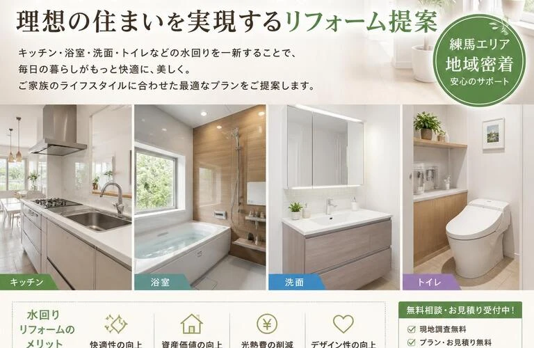 練馬エリアで水回りを一新！理想の住まいを実現するリフォーム提案