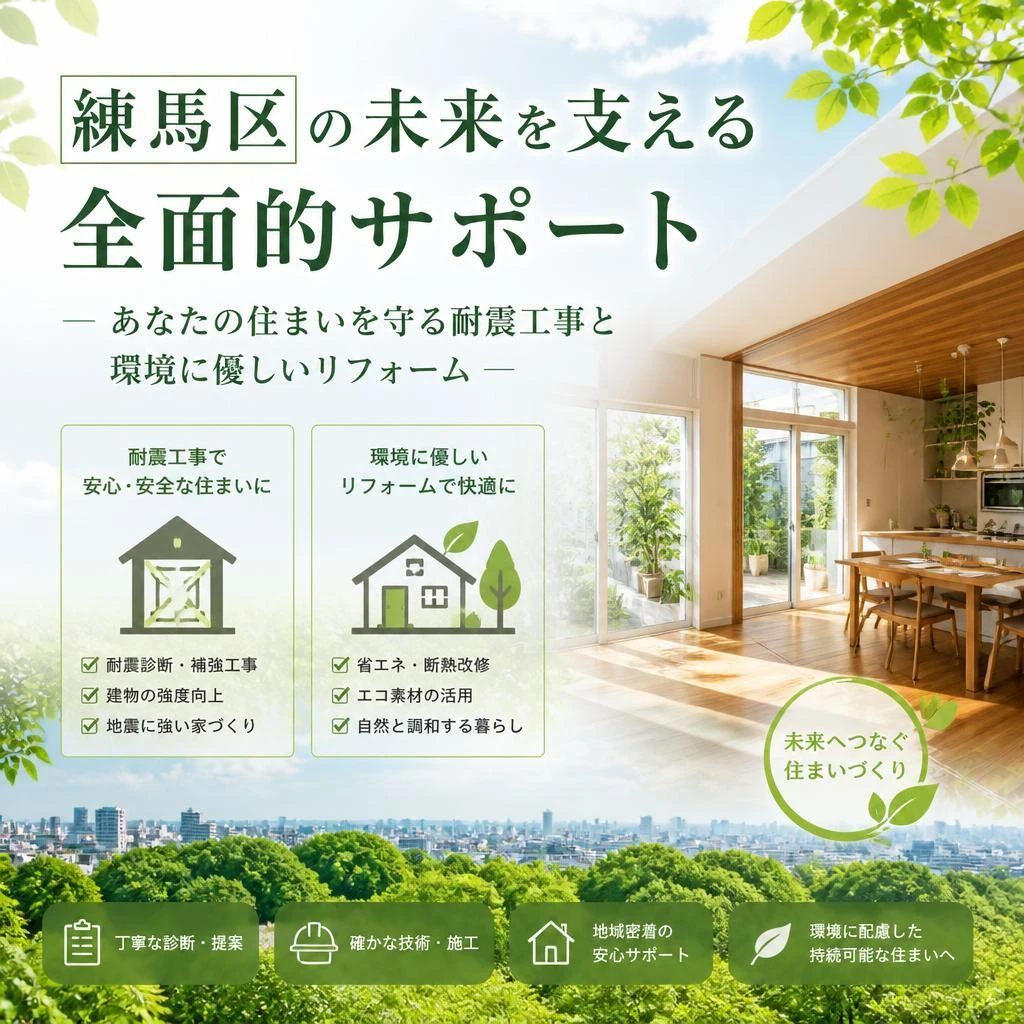 練馬区の未来を支える全面的サポートーあなたの住まいを守る耐震工事と環境に優しいリフォーム
