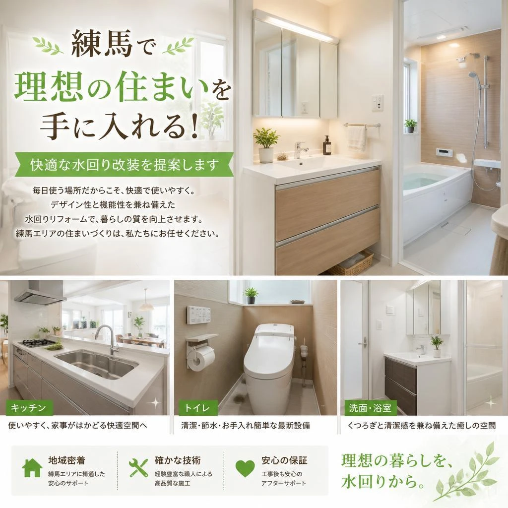 練馬で理想の住まいを手に入れる！快適な水回り改装を提案します